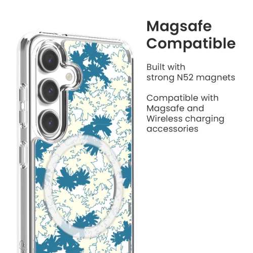 Samsung Galaxy S24 Clear Case - Blue Dandelion Design