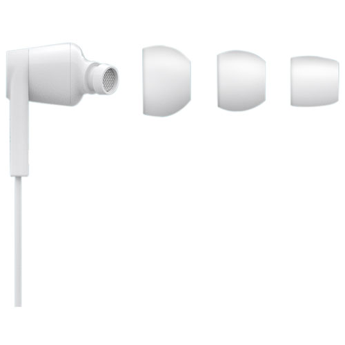 Écouteurs boutons à isolation sonore avec connecteur Lightning SoundForm de Belkin - Blanc