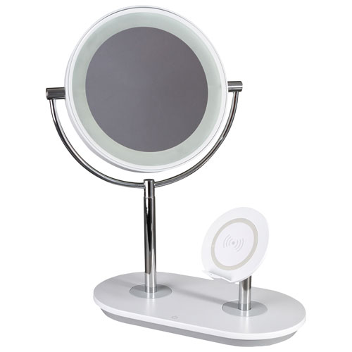 Ottlite Clearsun Makeup Led Mirror With, Ottlite Makeup Mirror With Charging Pad