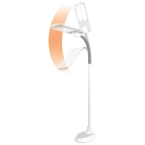 Lampadaire DEL traditionnel PivotingShade d'OttLite - Blanc