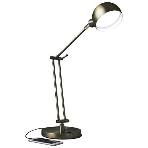 OttLite ClearSun Refine Traditional LED Desk Lamp - Brass