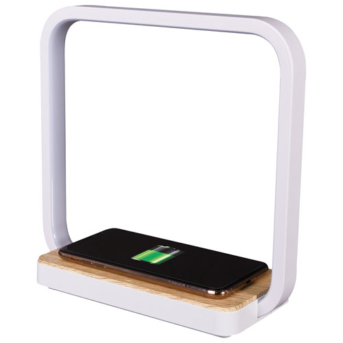 Lampe de bureau DEL traditionnelle Night Light d'OttLite avec chargement sans fil Qi - Blanc