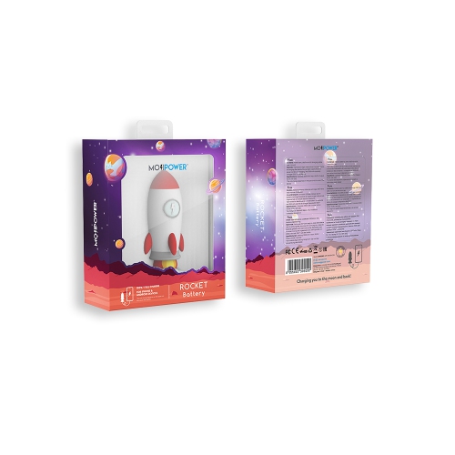 Moji Power Bank 2600 mAh Compatible with iOs and Android, smartphones and tablets, mp3/mp4 players, Bluetooth devices - Rocket