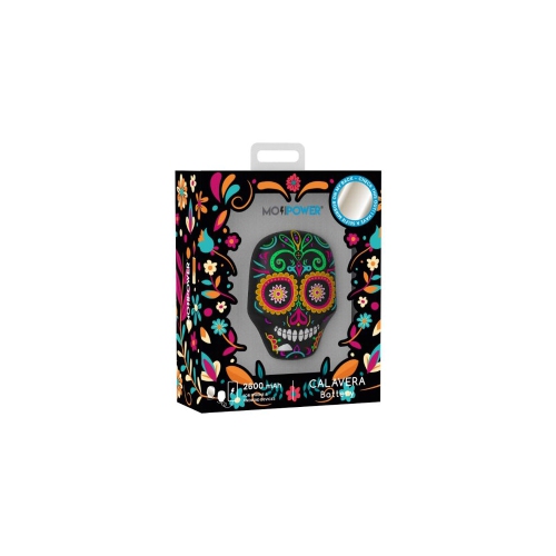 Moji Power Bank 2600 mAh Compatible with iOs and Android, smartphones and tablets, mp3/mp4 players, Bluetooth devices - Calavera