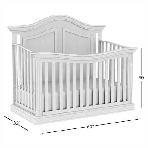 Verona 4 in 1 Baby Crib and Bed, Made in Canada, White