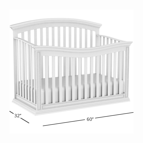 Helena Convertible Premium Baby Crib, White