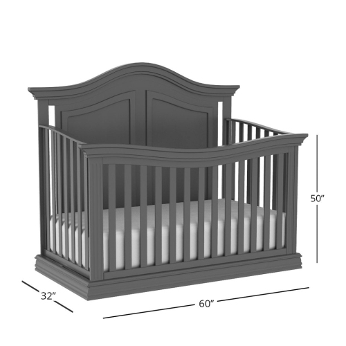 Verona 4 in 1 Baby Crib and Bed, Charcoal