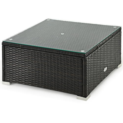 Costway 6PCS Patio Rattan Furniture Set Cushioned Sofa Coffee Table Garden