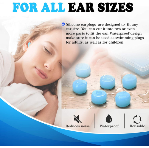 ISTAR Soft Silicone Ear Plugs for Noise Reduction Sleeping Meditation Study Swimming Travel Earplugs Reusable - 12Pcs