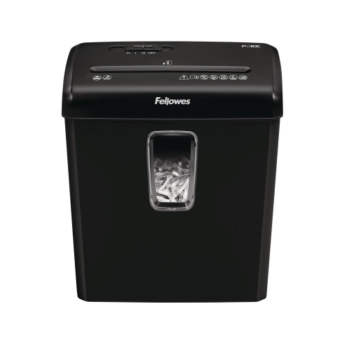 FELLOWES  6008002 Powershred P-30C 6-Sheet Cross-Cut Deskside Paper Shredder