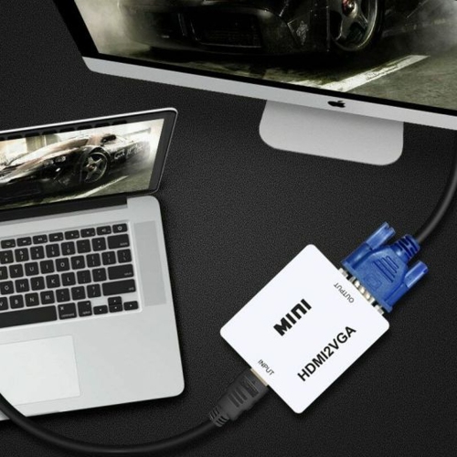 ISTAR HDMI to VGA HD Video Converter Mini HDMI to VGA 1080p Converter Adapter HDMI2VGA Female to Female with 3.5mm Audio Port