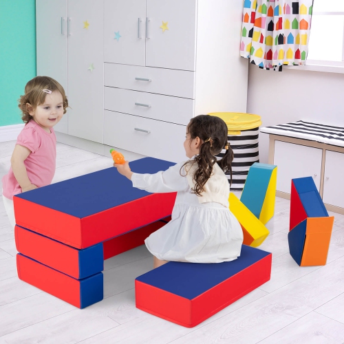 Costway 4-in-1 Crawl Climb Foam Shapes Playset Softzone Toy Toddler Preschoolers Kids
