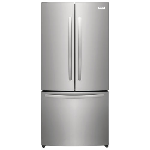 Frigidaire Gallery 33" 17.6 Cu Ft French Door Refrigerator with Ice Dispenser -Brushed Steel