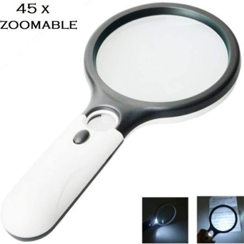 ISTAR  3X & 45X Dual Lens Magnifying Glass With Light - Real Glass Led Handheld Lighted Magnifying Glasses for Reading, Coins, Jewelry