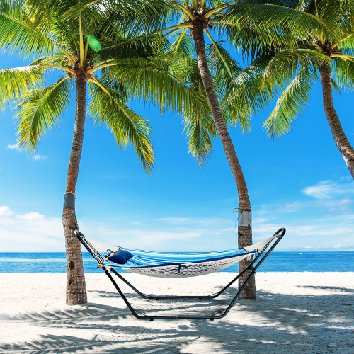 Costway 9ft Hammock Stand,Heavy-Duty Steel Hammock w/ 2 Chains & 2 S-hooks