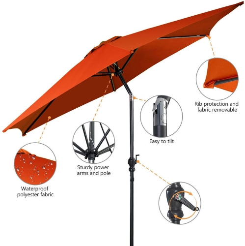 Costway 10ft Patio Umbrella Outdoor W/ 59 LBS Heavy-Duty Round Umbrella Stand
