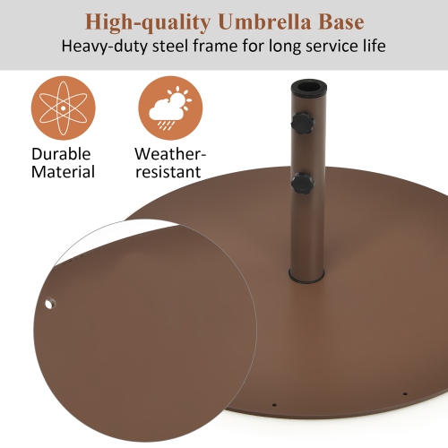 Costway 10ft Patio Umbrella Outdoor W/ 59 LBS Heavy-Duty Round Umbrella Stand