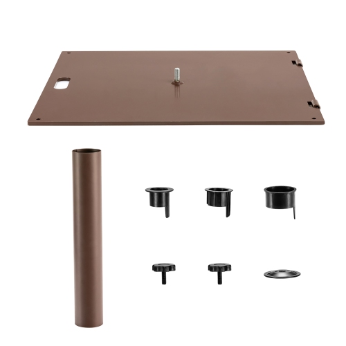 10ft Solar Lights Patio Umbrella Outdoor W/ 50 LBS Movable Umbrella Stand