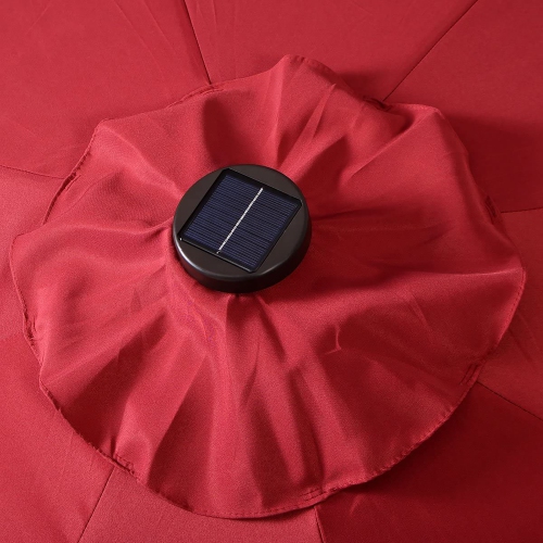 Costway 10ft Solar Lights Patio Umbrella Outdoor W/ 50 LBS Movable Umbrella Stand