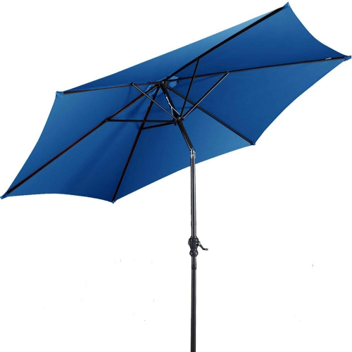 Costway 9ft Patio Umbrella Outdoor W/ 50 LBS Round Umbrella Stand W/ Wheels