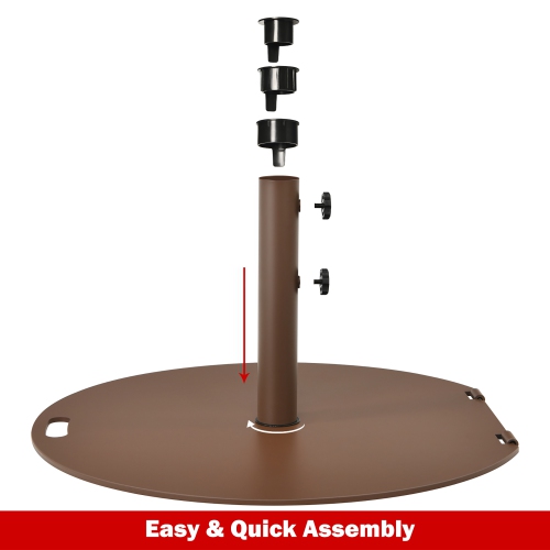 Costway 9ft Patio Umbrella Outdoor W/ 50 LBS Round Umbrella Stand W/ Wheels