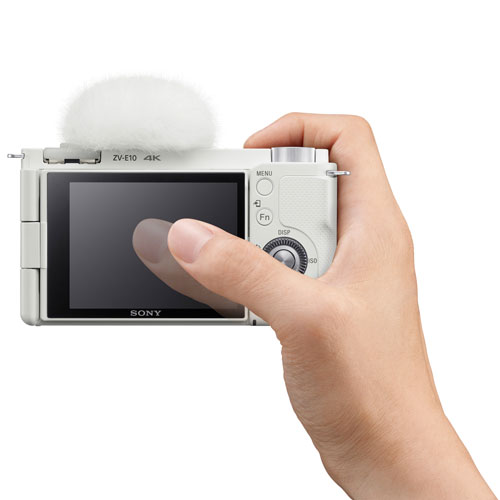 App. sans miroir APS-C Alpha ZV-E10/obj. interchangeable de Sony pour vlogues + obj.16-50 mm-Blanc
