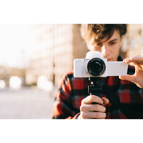 App. sans miroir APS-C Alpha ZV-E10/obj. interchangeable de Sony pour vlogues + obj.16-50 mm-Blanc
