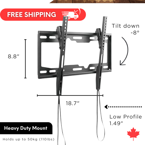 Free Shipping | TEXONIC 32" to 55" Flat Tilt TV Wall Mount | Quick and Easy Installation