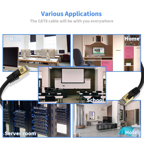 ISTAR Cat 8 Ethernet Cable 26AWG 40Gbps 2000Mhz SFTP Patch Cord Heavy Duty Weatherproof for Router Modem Gaming - 32.8 ft