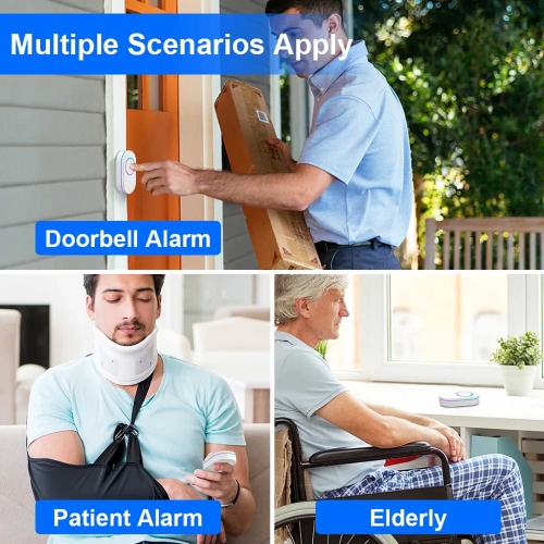 ISTAR Wireless Doorbell with 4 Remote Button and 433Mhz in Receiver, No Batteries Required for over 58 Chimes