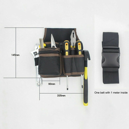 ISTAR Electrician Tool Pouch with 5 Pockets Tunnel Loop, Great Electrician Holster
