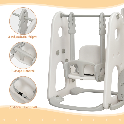 Costway 6 in 1 Toddler Slide and Swing Set Climber Playset w/ Ball Games