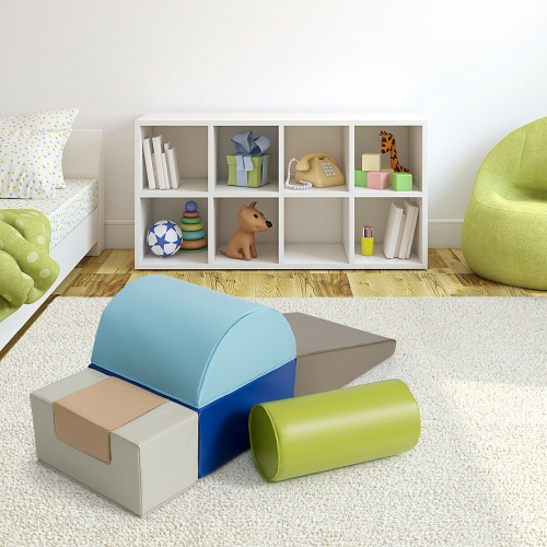 Costway 6 Piece Climb Crawl Play Set Indoor Kids Baby Toddler Soft Safe Foam Blocks Toys