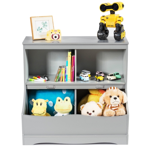Costway Children's Multi-Functional Bookcase Toy Storage Bin Kids Floor Cabinet
