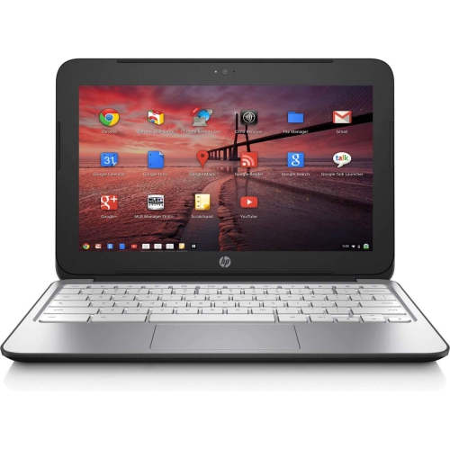Chromebook 11 G2 de 11.6 po de HP clavier QWERTY É.-U. - Argenté/Noir - Remis à neuf