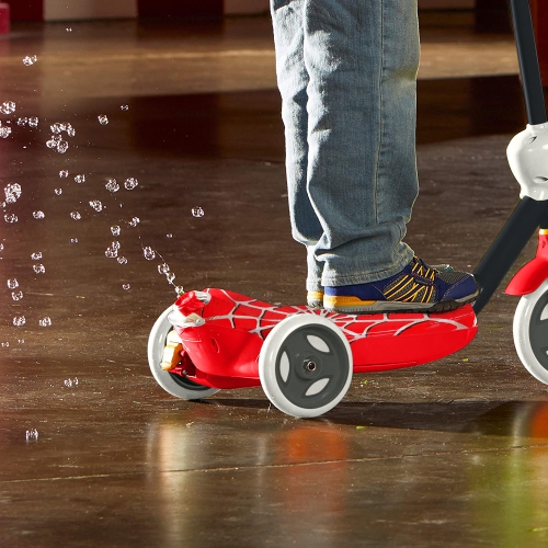WINGOMART TROTINETTE ELECTRIQUE 6V 2 en 1 Bubble Scooter, 2 - 7 ans - Max 4KM/H - SPIDER ROUGE