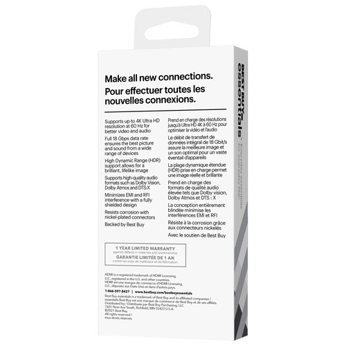 Best Buy Essentials 0.9 m HDMI Cable - Only at Best Buy