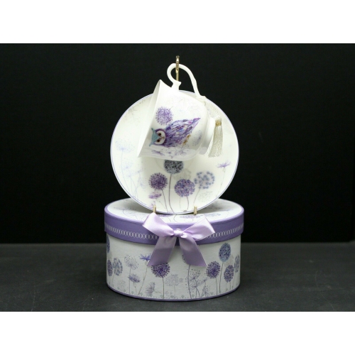 Cup and Saucer in a Gift Box – Owl