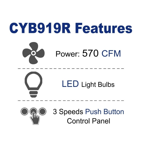 Cyclone 30" 570 CFM LED lights Undermount Range Hood - Stainless steel