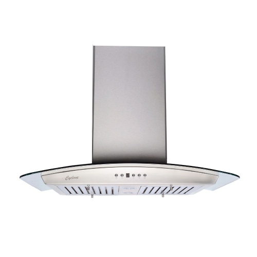 CYCLONE  36" 550 Cfm Led Lights Curved Glass Wall Mount Range Hood (Scb50136) - Stainless Steel I love the glass feature