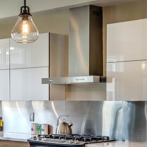 Cyclone 24" 550 CFM LED lights T-shape Wall Mount Range Hood - Stainless Steel