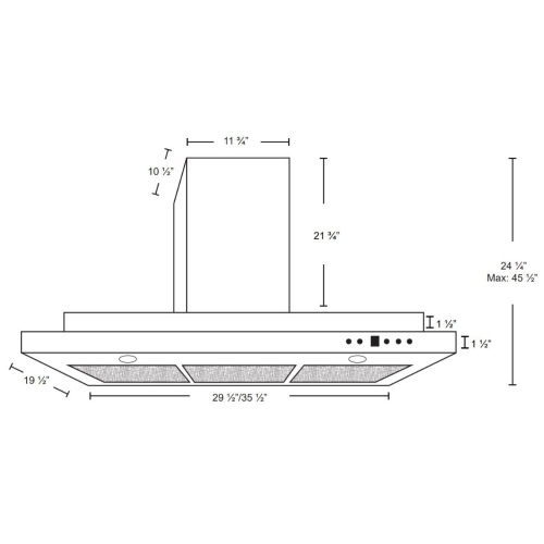 Cyclone 30" 550 CFM LED lights Wall Mount Range Hood - Stainless Steel