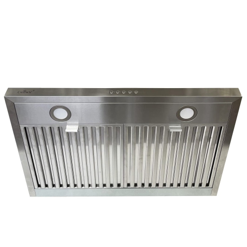 Crown 30" Stainless Steel Under Cabinet Range Hood - 500 CFM Powerful Ventilation for Efficient Cooking - Easy to Install, White Lighting & Quiet