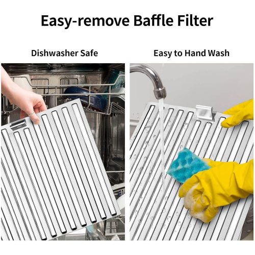 Crown 30" Stainless Steel Under Cabinet Range Hood - 500 CFM Powerful Ventilation for Efficient Cooking - Easy to Install, White Lighting & Quiet