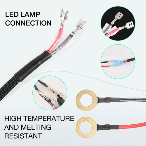 Wiring Harness Kit Effective Universal Durable Utility 12V Portative Wiring Harness for Spotlight Control