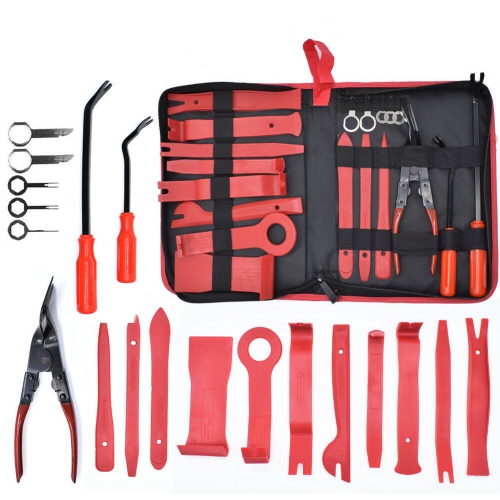 ISTAR  19PCs Trim Removal Tool, Car Panel Door Audio Trim Removal Tool Kit, Auto Clip Pliers Fastener Remover Pry Tool Set With Storage Bag