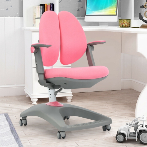 Fauteuil de bureau pour enfants Gymax, profondeur réglable, roulettes pour position assise