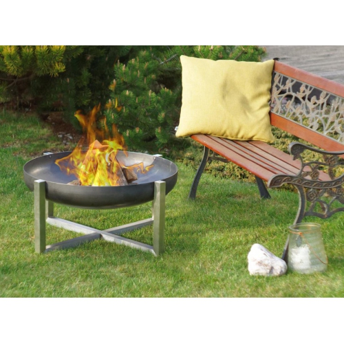 Curonian Quadra Fire Pit Diameter 31" - Rusting and Stainless Steel