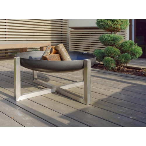 Curonian Quadra Fire Pit Diameter 31" - Rusting and Stainless Steel