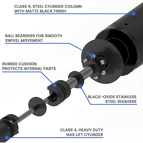 MotionGrey - Easy Office Chair Cylinder Replacement, Easy Installation Gas Lift Cylinder- Universal Fit for Executive Chair & Gaming Chair - Safe